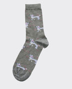 Columbine Cotton Poodles Crew - Light Grey