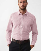 RMW Collins L/S Shirt - Burgundy/White