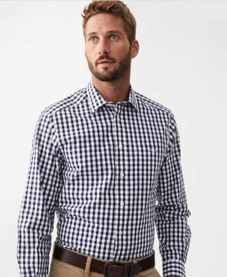 RMW Collins L/S Shirt - Navy/White