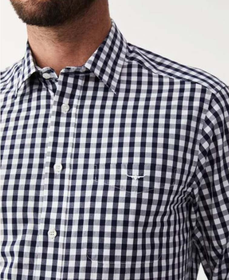 RMW Collins L/S Shirt - Navy/White