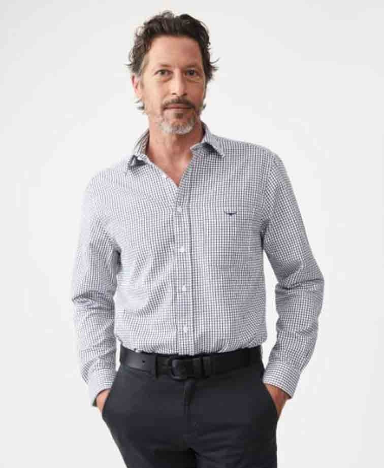RMW Collins L/S Shirt - Navy/White