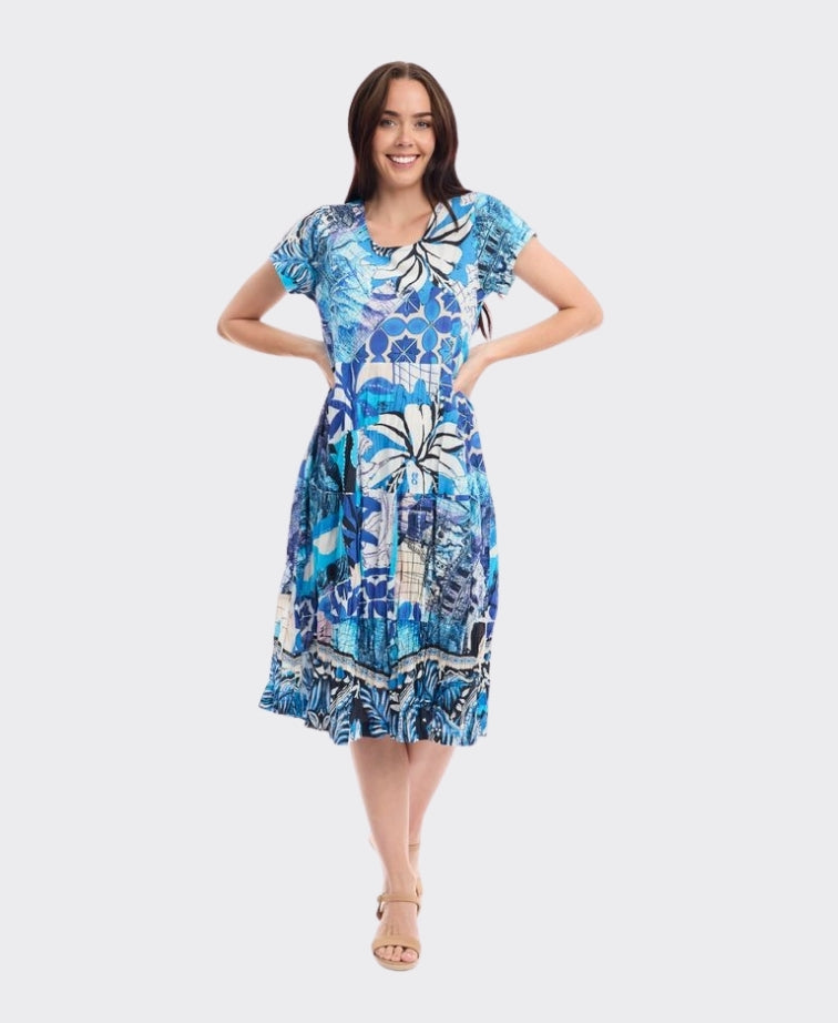 Orientique Dress Bias Front Pockets Nimes