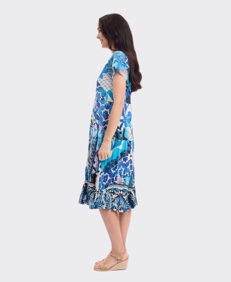 Orientique Dress Bias Front Pockets Nimes