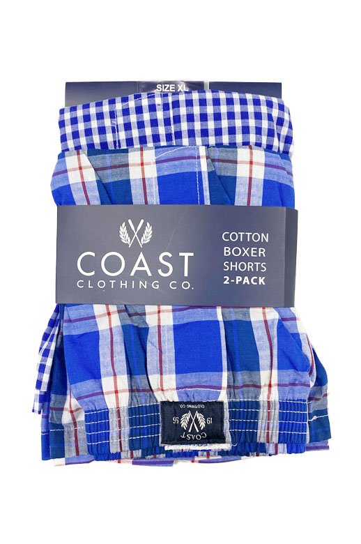 Coast Boxers Woven 2pk Cotton - Blue