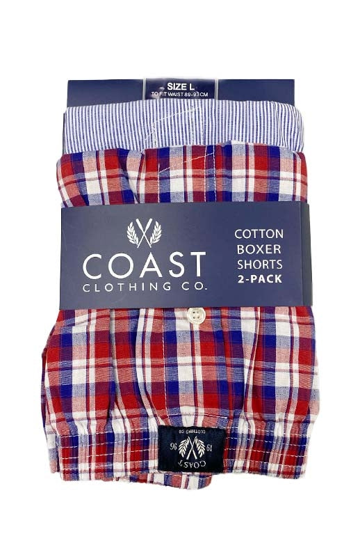 Coast Boxers Woven 2pk Cotton - Navy