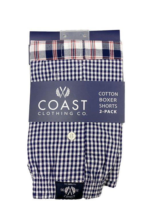 Coast Boxers Woven 2pk Cotton - Grey
