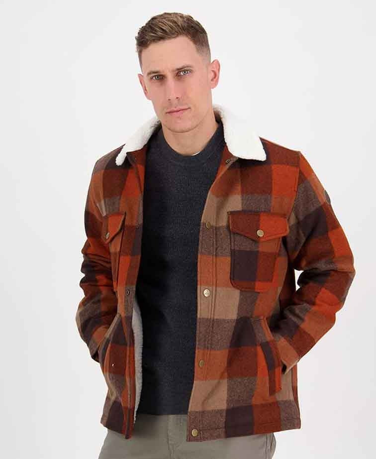 Swanndri Kaituna Sherpa Lined Jacket - Autumn Check