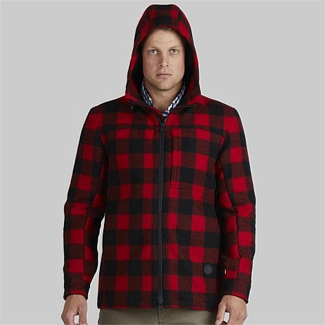 Swanndri Hudson Hoody - Red/Blk Check