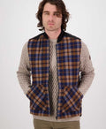 Swanndri West Melton Wool Vest - Toffee Check