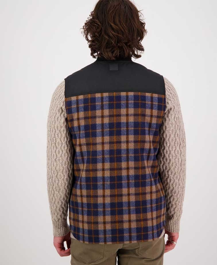 Swanndri West Melton Wool Vest - Toffee Check