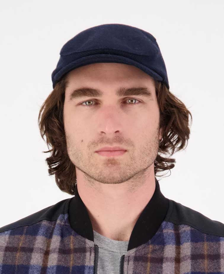 Swanndri Bristol Flat Cap - HerringboneNavy
