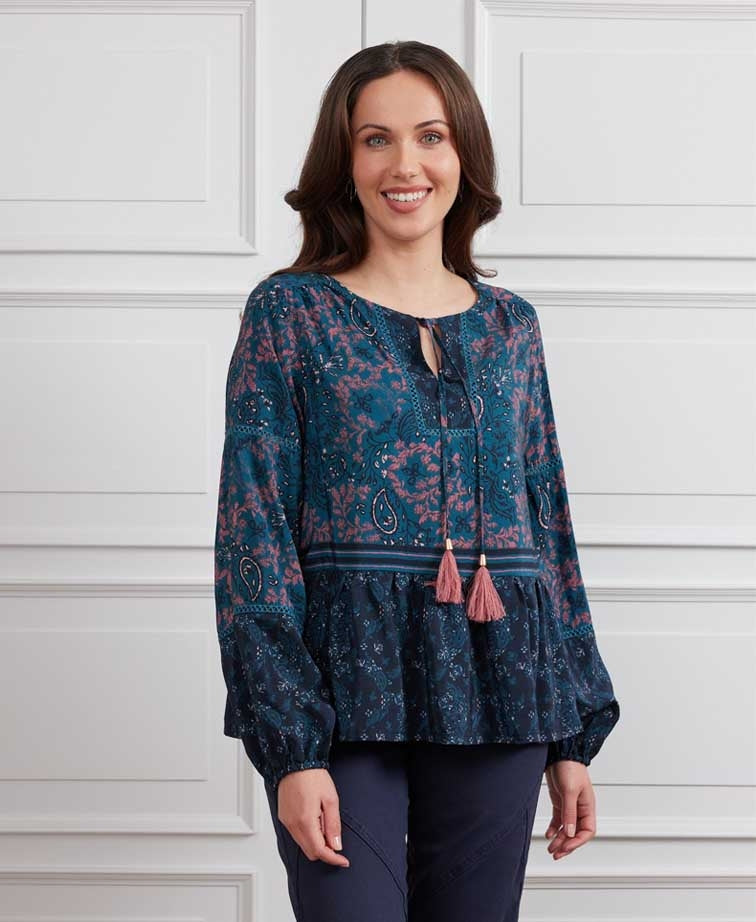 Newport Blouse Heather - Heather Print