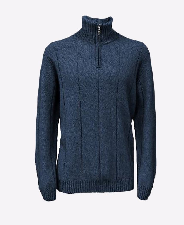 Noble Wilde Mens Javelin Zip Neck - Bluewash