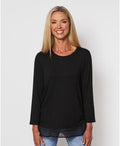 Threadz Top Georgette Hem Layer - Black