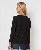 Threadz Top Georgette Hem Layer - Black
