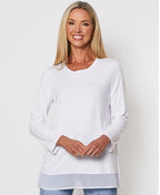 Threadz Top Georgette Hem Layer - White