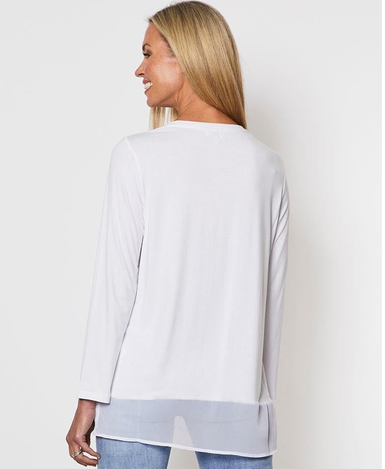 Threadz Top Georgette Hem Layer - White