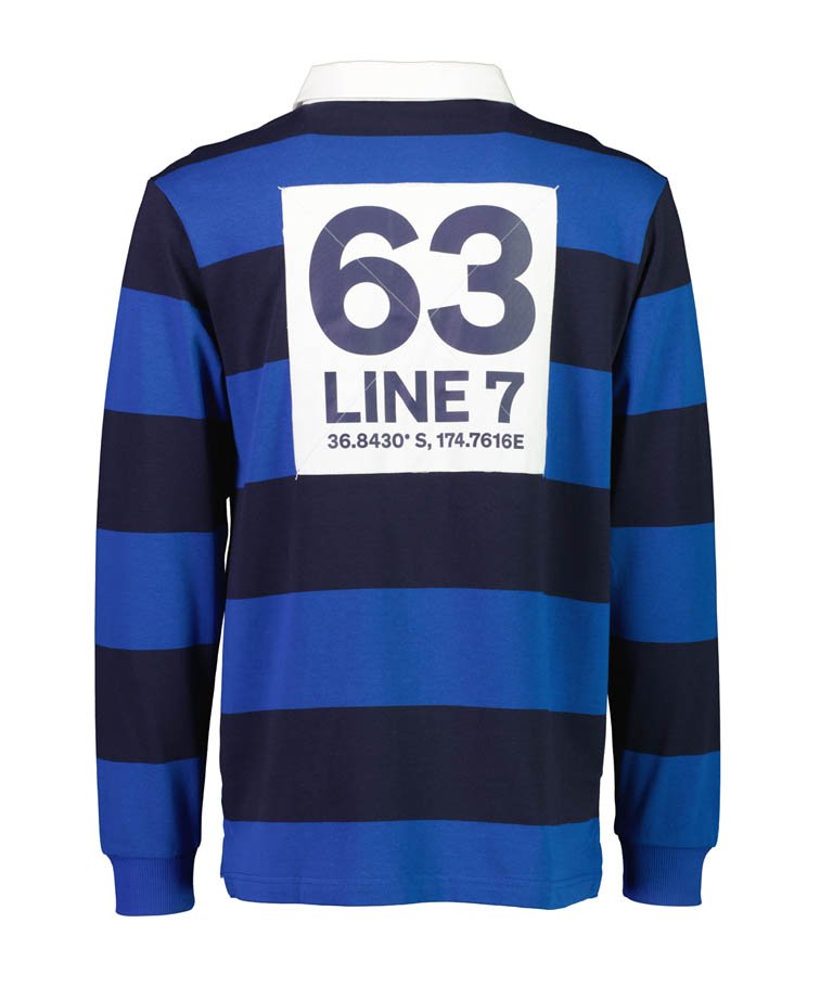 Line 7 Range Cotton Rugby Top - Blue/Navy