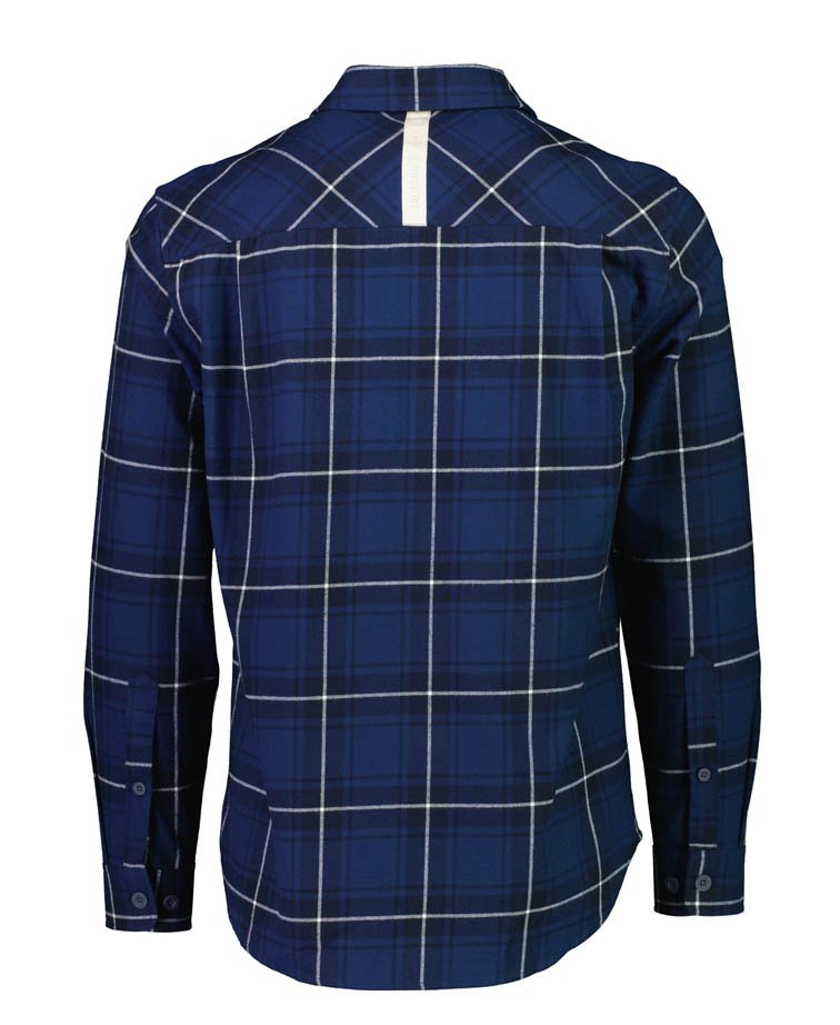 Line 7 Haul Brushed Cotton L/S Shirt - Navy Check