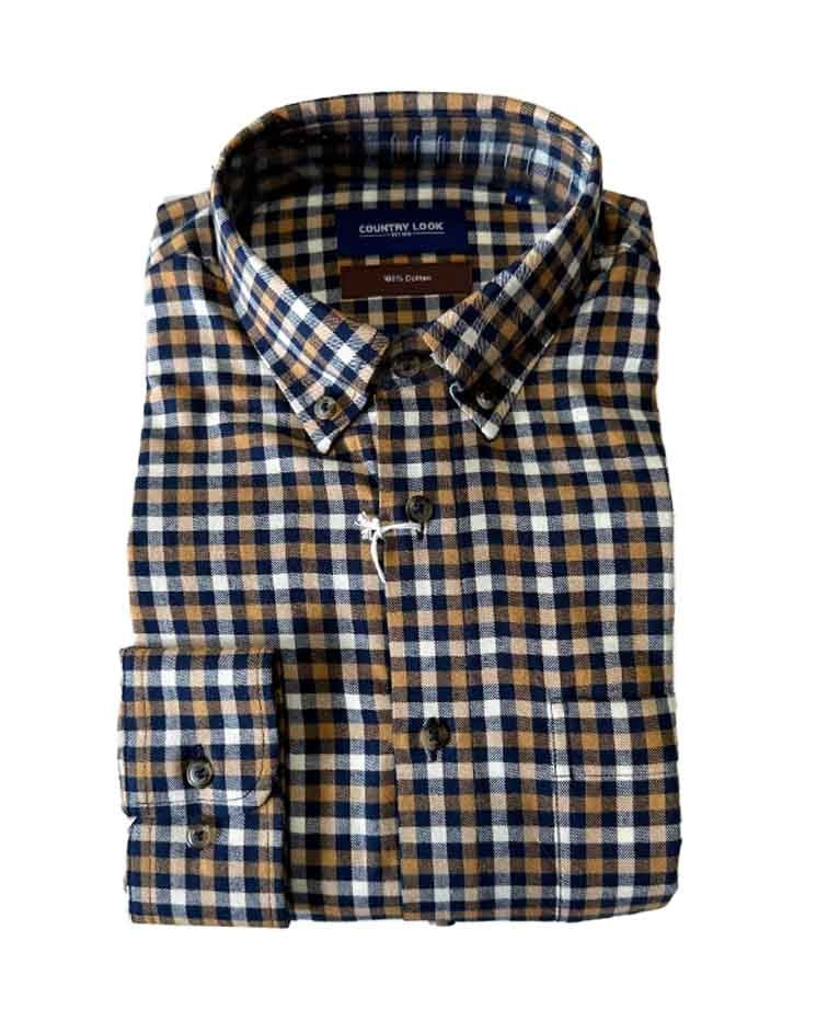 Country Look Shirt L/S Galway Check - Tan