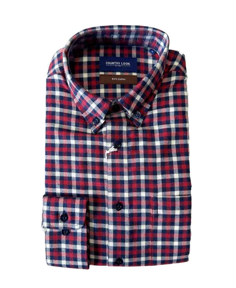 Country Look Shirt L/S Galway Check - Red