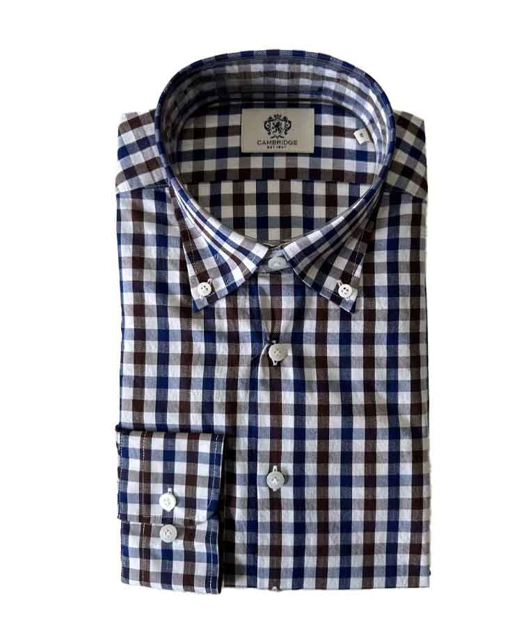 Cambridge Shirt L/S Check - Brown