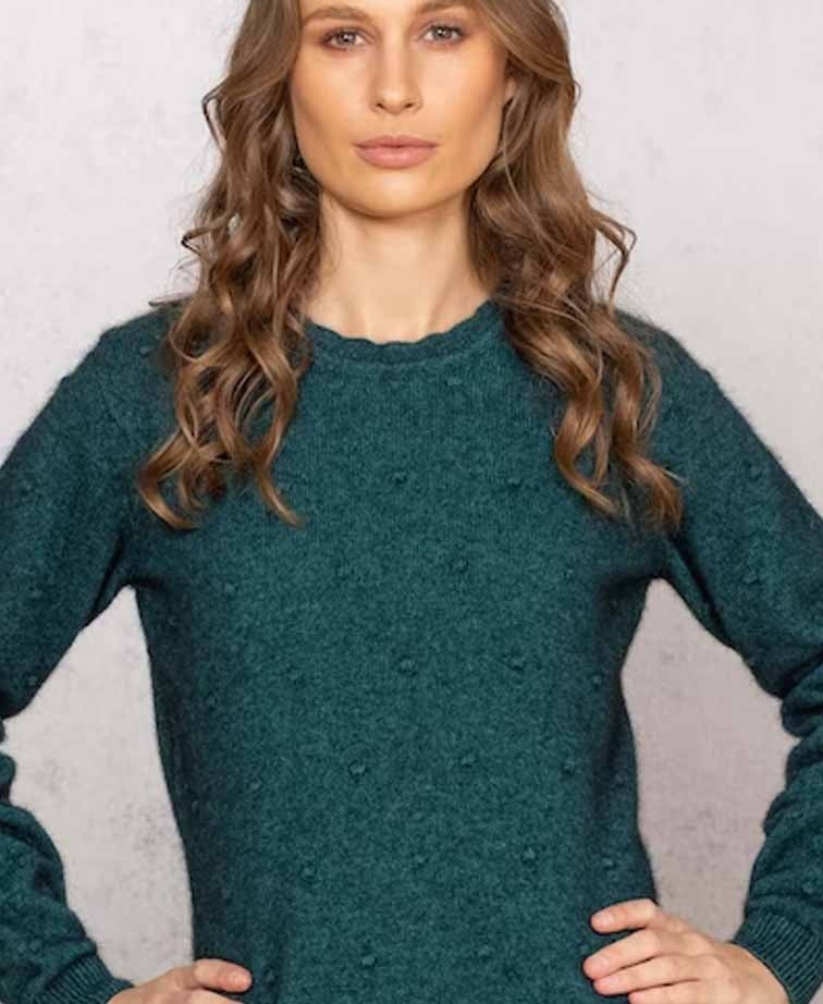 Noble Wilde Womens Pin Dot Crew - Paua