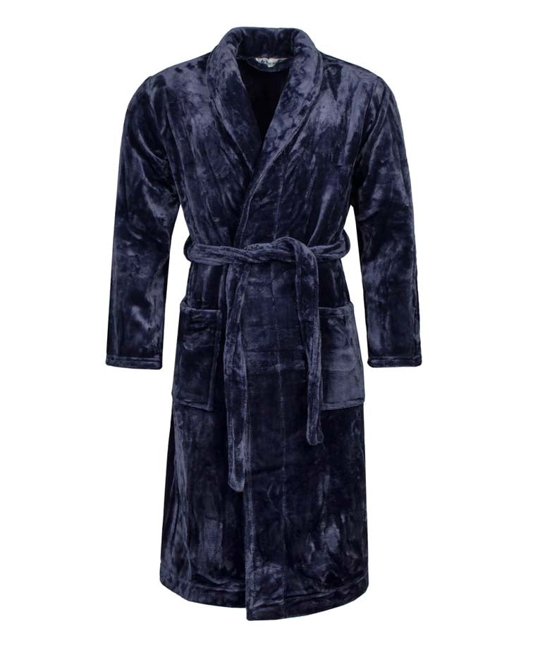Heat Holders Mens Dressing Gown - Navy