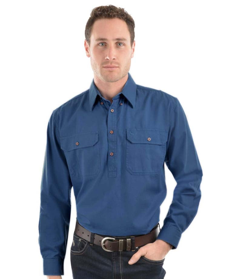 Thomas Cook Shirt L/S Heavy Drill - Steel Blue