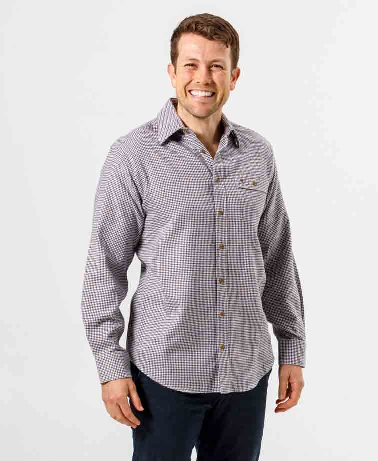 Vonnella Shirt L/S Houndstooth - Brown