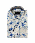 Franco Negretti Shirt L/S Flower Print - Royal