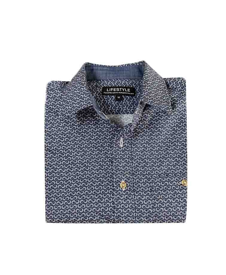 Lifestyle Shirt L/S Spot Print - White