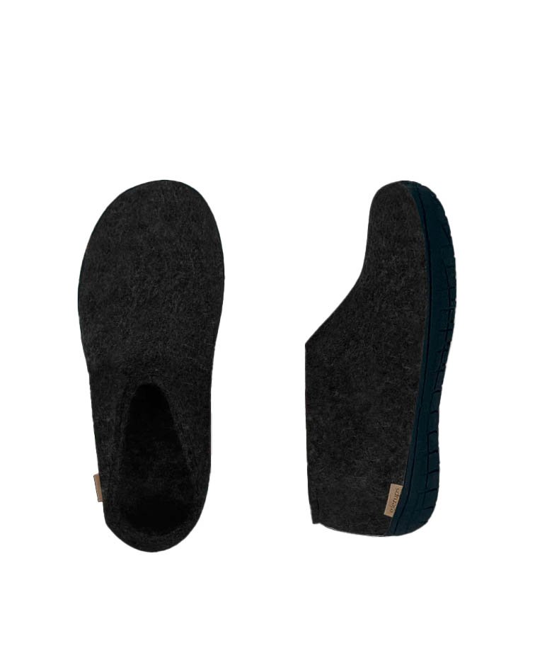 Glerups Shoe Charcoal Black Rubber Sole - Charcoal