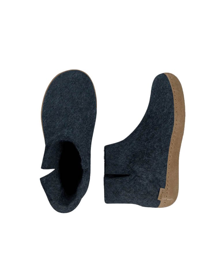 Glerups Boot Denim Leather Sole - Denim