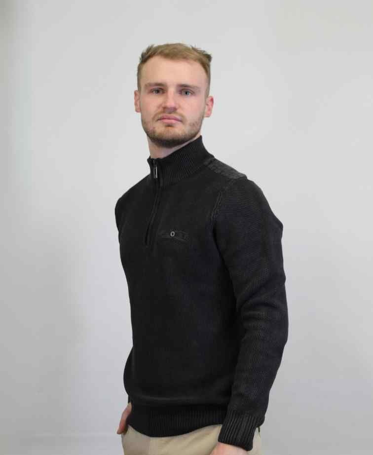 Berlin Sweat Honeycomb 1/4 Zip - Black