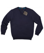 Berlin V-Neck Merino - Navy/Black