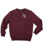 Berlin V-Neck Merino - Wine/Black