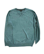 Berlin V-Neck Merino - Green Melange