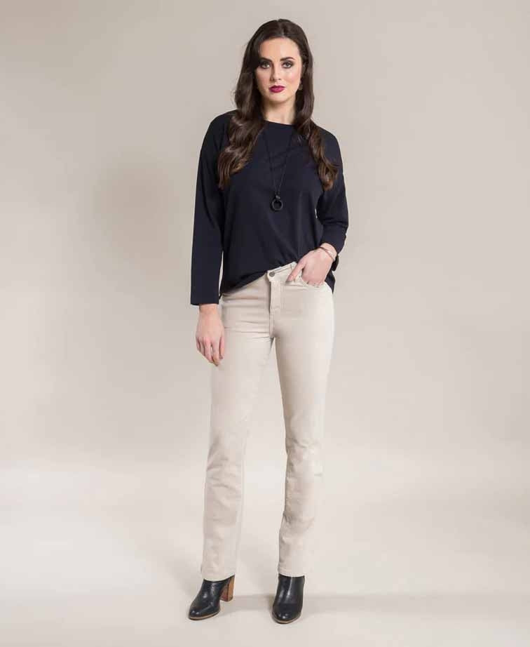 Vassalli Pants Arch Cord Straight Leg Full Length - Bone