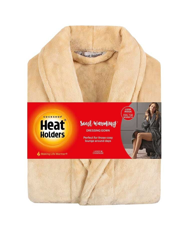 Heat Holders Ladies Dressing Gown - Champagne
