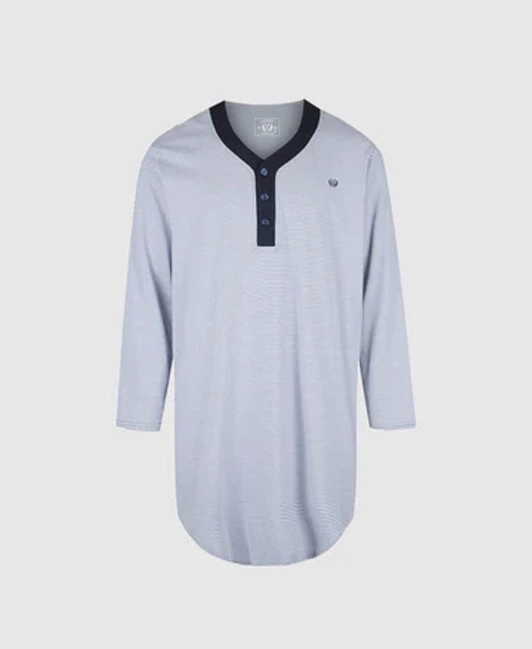 Coast Nightshirt L/S Knit Stripe - Grey Stripe
