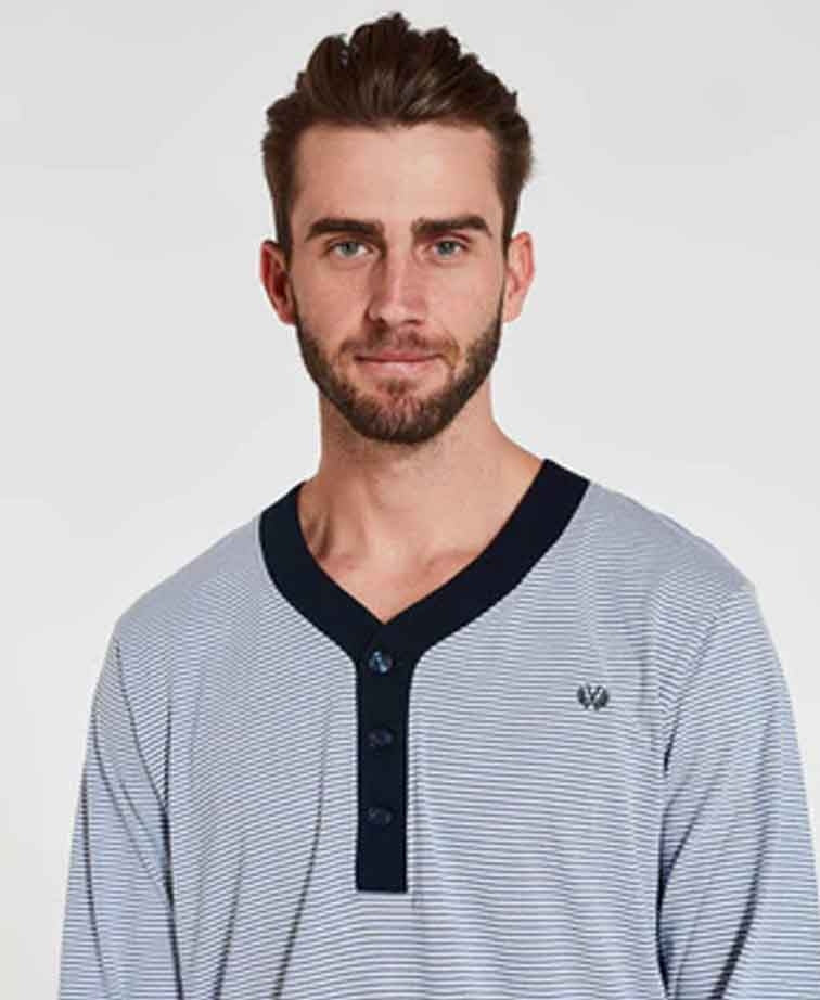Coast Nightshirt L/S Knit Stripe - Grey Stripe