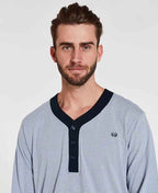 Coast Nightshirt L/S Knit Stripe - Grey Stripe