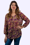 Memo Blouse Peasant Chiffon - Rose Delight