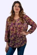 Memo Blouse Peasant Chiffon - Rose Delight