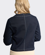 Vassalli Jacket Cable Collarless Denim