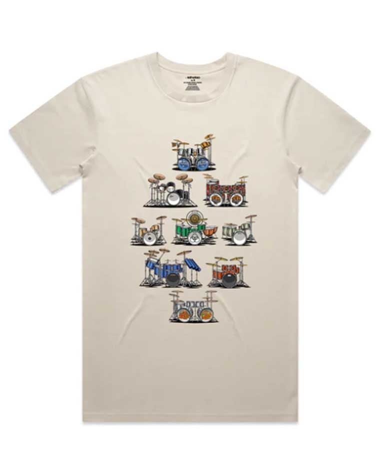 Isthatso Mens Famous Drum Kit Tee - Bone