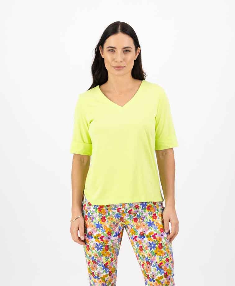 Vassalli Tee V Neck - Lime