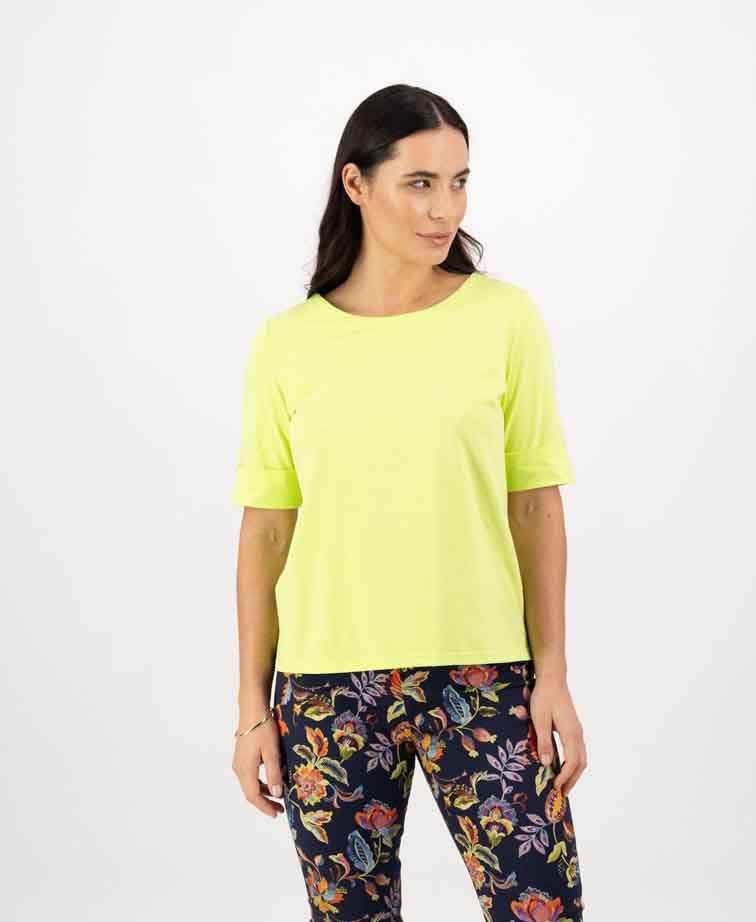 Vassalli Tee Boat Neck - Lime