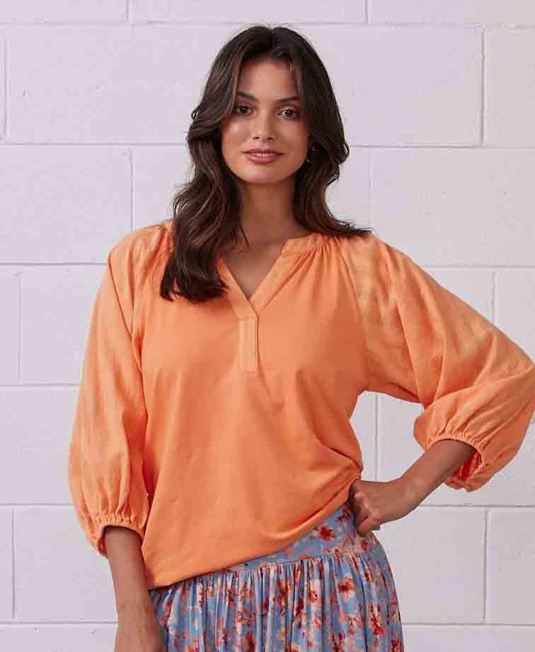 Newport Blouse Imogen Mixed - Peach